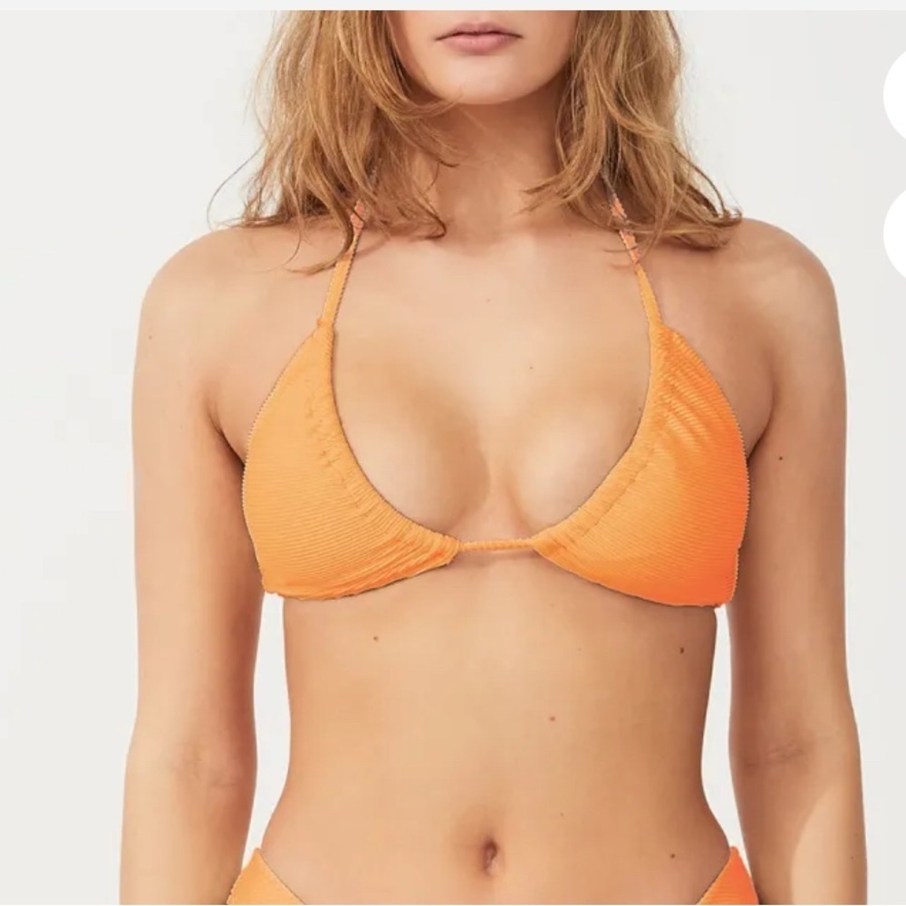 Zulu And Zephyr Signature Halter Bikini Top Orange Size 2 Beach Vacation Resort